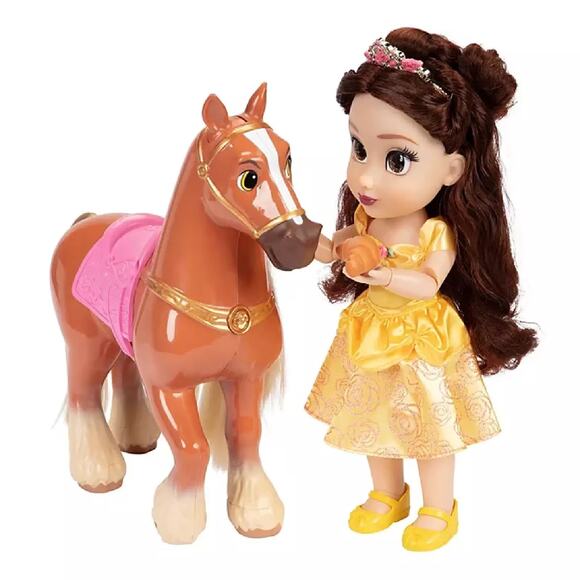 Disney  Large 14" Princess Belle Articulated Toddler Doll & Philippe NIB - Picture 2 of 3